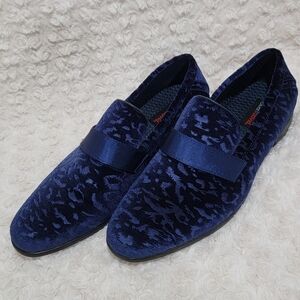 Elegant Navy Velvet Men's Loafers